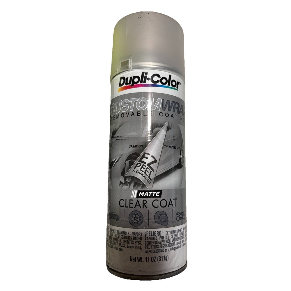 Dupli-Color Custom Wrap Matte Clear Coat 11oz Peelable Top Coat Spray – New